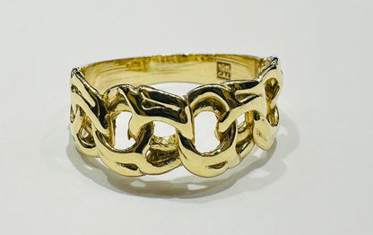 10K GOLD CUBAN LINK RING - WEIGHT: 6.2gm