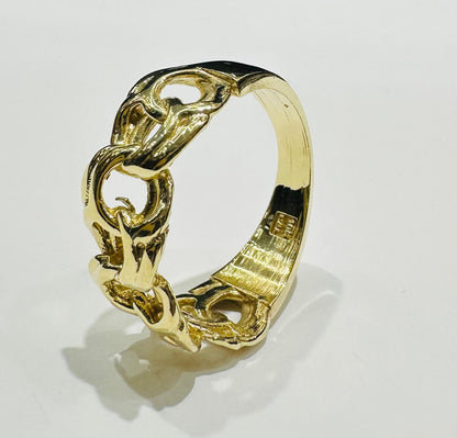 10K GOLD CUBAN LINK RING - WEIGHT: 6.2gm