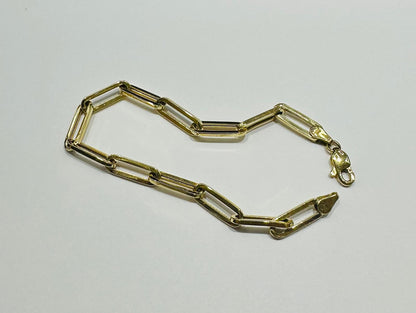 10K GOLD PAPERCLIP CHAIN BRACELET- WEIGHT: 3.2gm