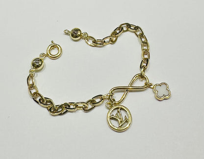 10K GOLD INFINITY CHARM BRACELET- WEIGHT: 5.0gm