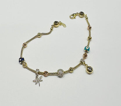 10K GOLD CHARM BRACELET- WEIGHT: 5.7gm