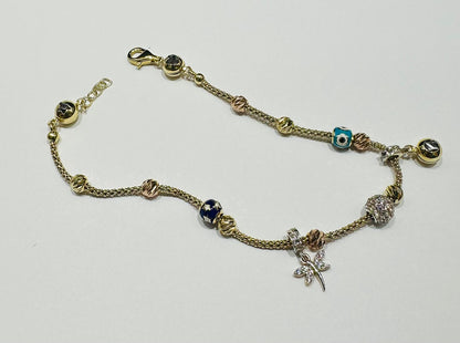 10K GOLD CHARM BRACELET- WEIGHT: 5.7gm