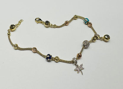 10K GOLD CHARM BRACELET- WEIGHT: 5.7gm