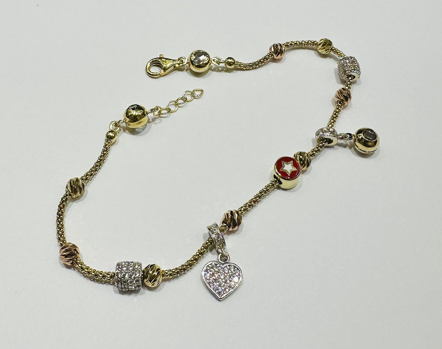 10K GOLD CHARM BRACELET- WEIGHT: 6.2gm