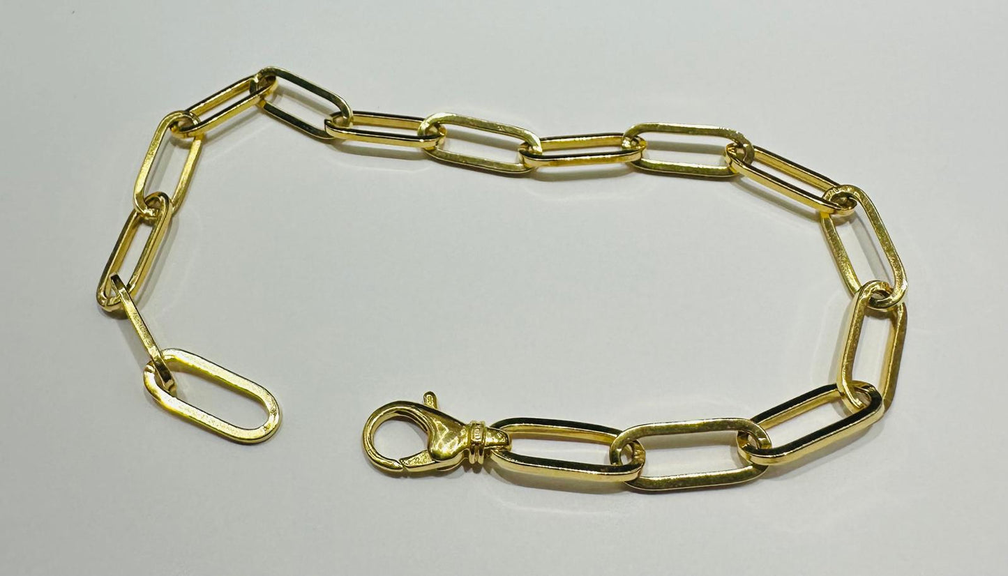 10K GOLD PAPERCLIP BRACELET- WEIGHT: 11.2gm