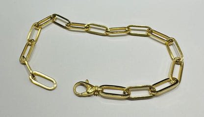 10K GOLD PAPERCLIP BRACELET- WEIGHT: 11.2gm