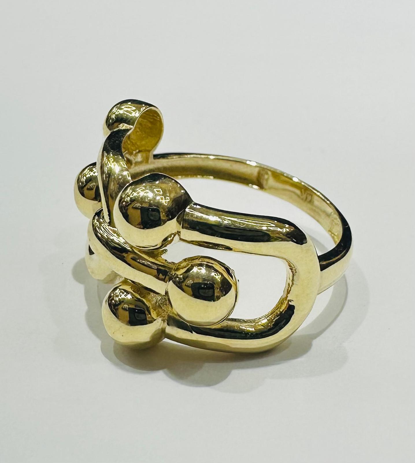 14K GOLD TIFFANY HARDWARE LINK RING- WEIGHT: 4.2gm