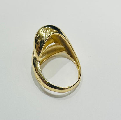 14K GOLD OVAL SHAPED RING- WEIGHT: 3.0gm