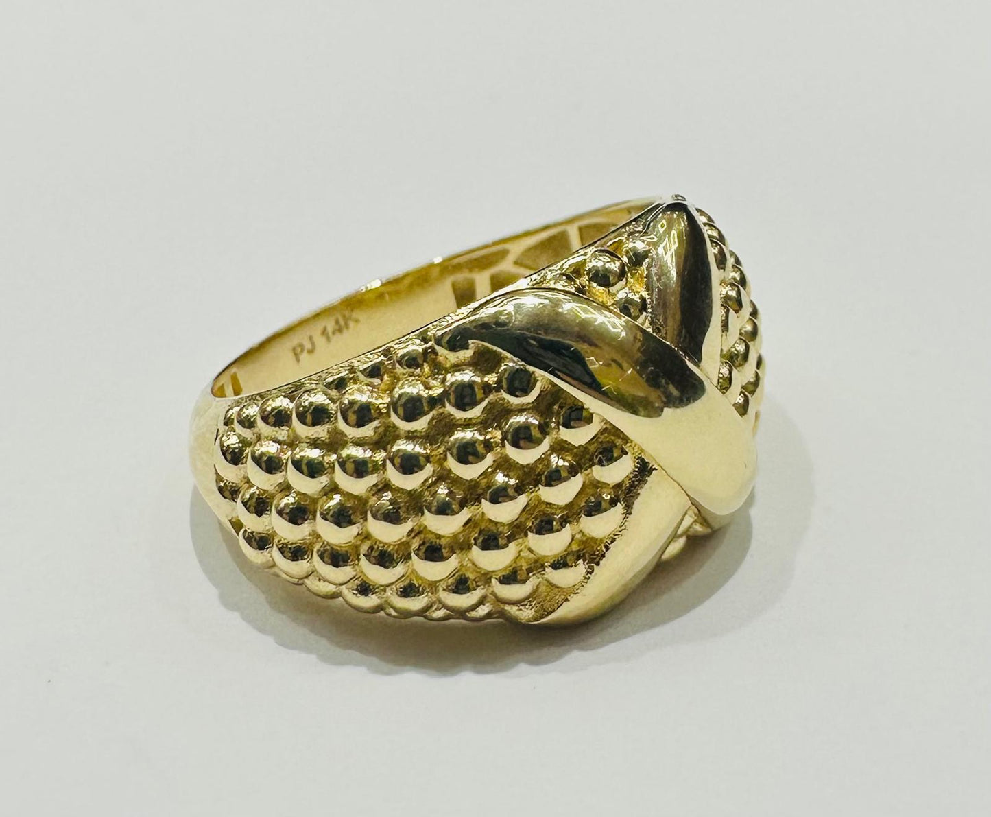 14K GOLD X RING- WEIGHT: 3.6gm
