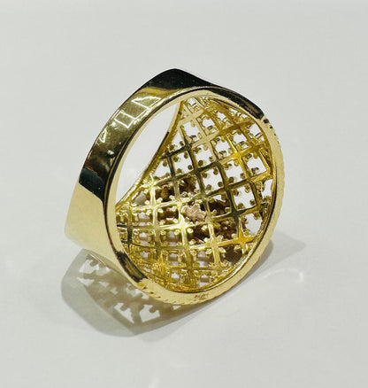 14K GOLD TWO TONED VIRGIN MARY RING- WEIGHT: 4.4gm