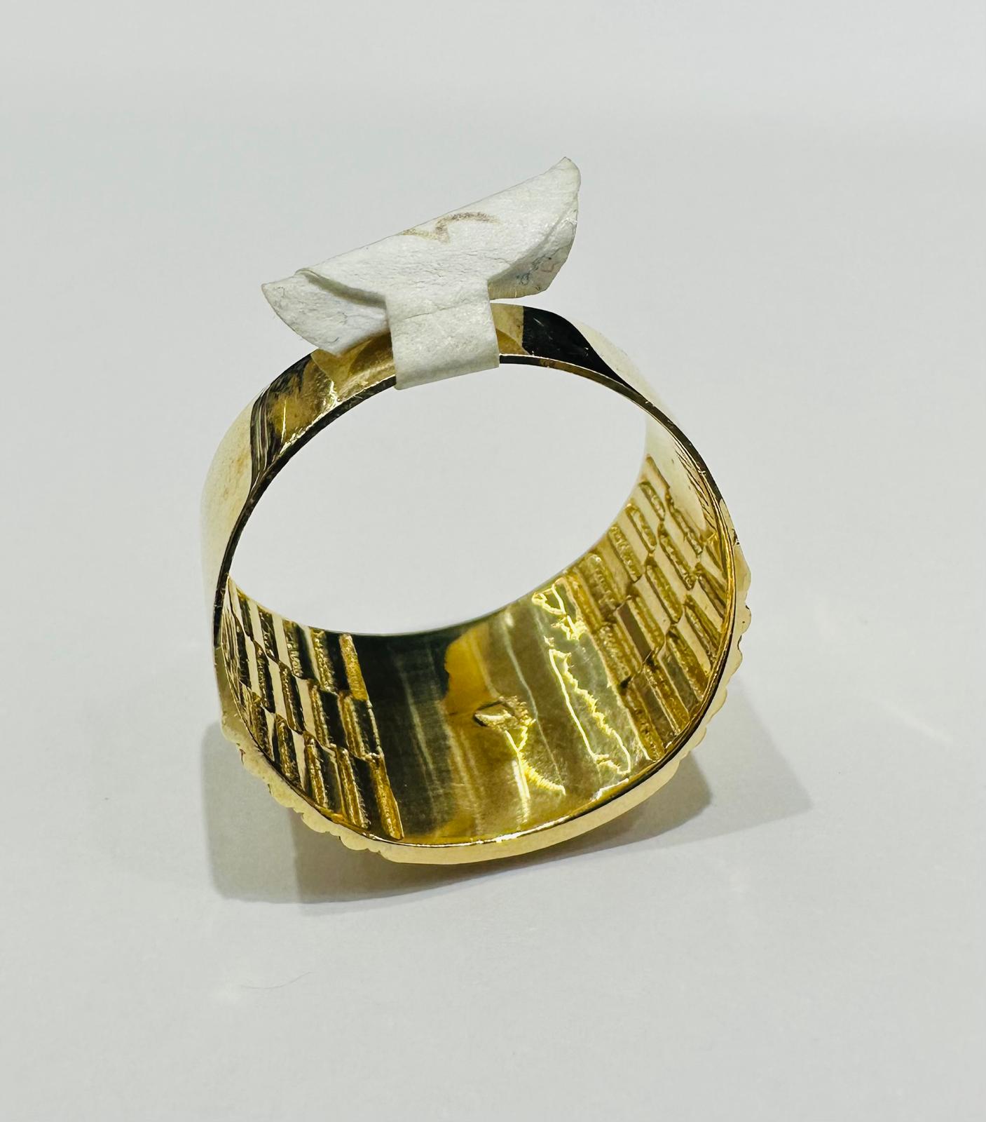 14K GOLD ROLEX LINK HORSESHOE RING- WEIGHT: 5.6gm