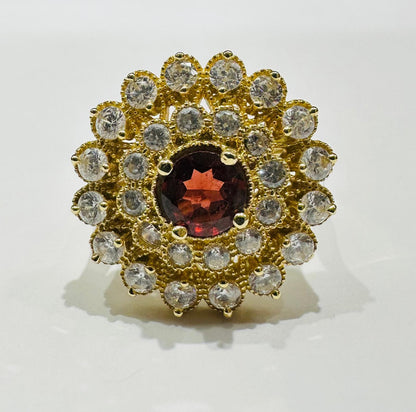 14K GOLD RING WITH CZ STONES- WEIGHT: 6.0gm