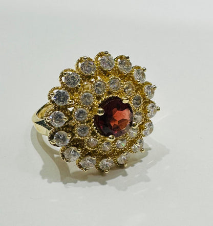 14K GOLD RING WITH CZ STONES- WEIGHT: 6.0gm