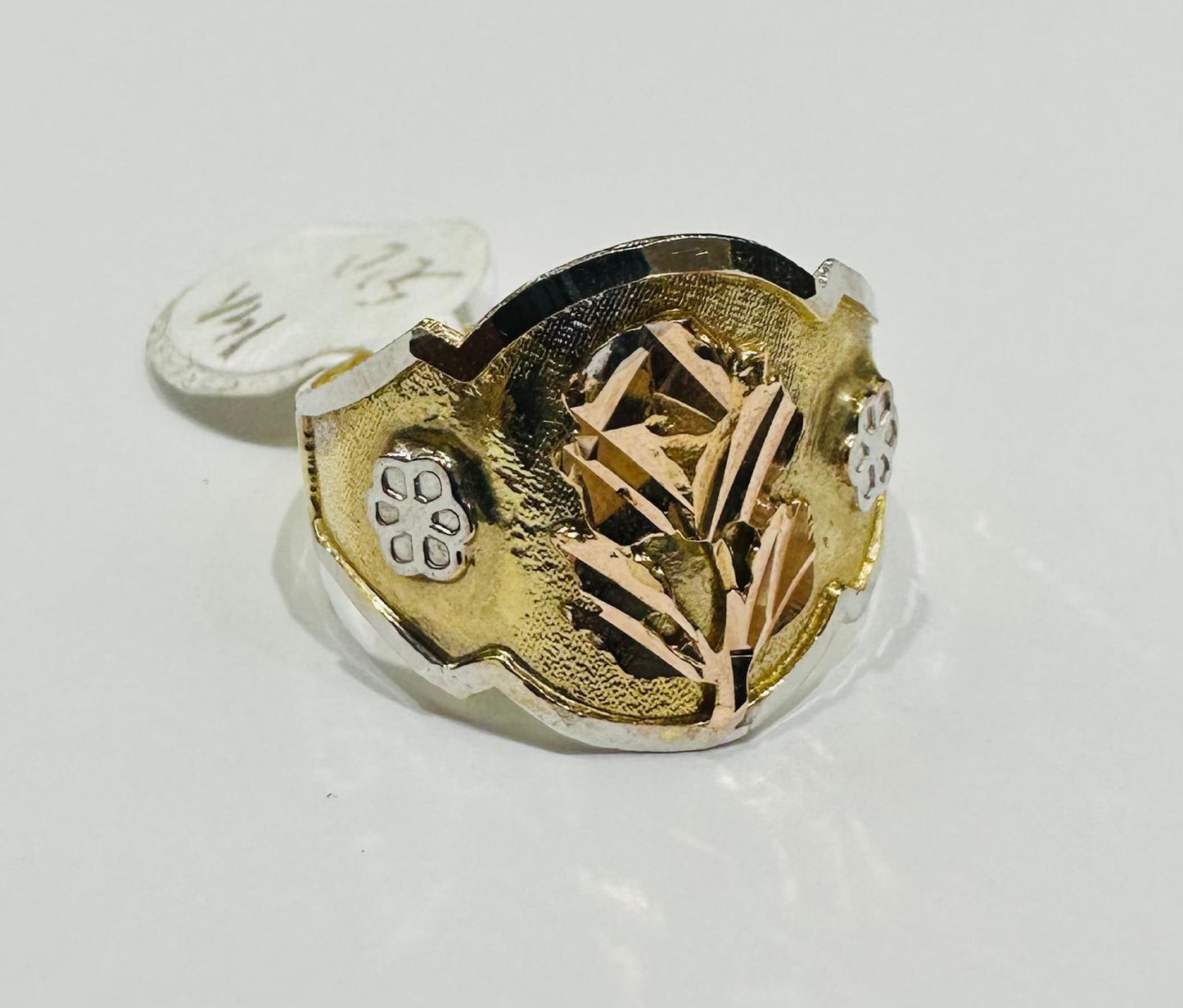 14K GOLD THREE TONE ANGEL RING- WEIGHT: 2.9gm