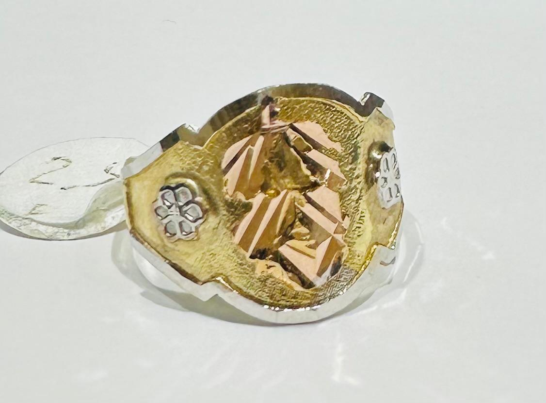 14K GOLD THREE TONE ANGEL RING- WEIGHT: 2.9gm