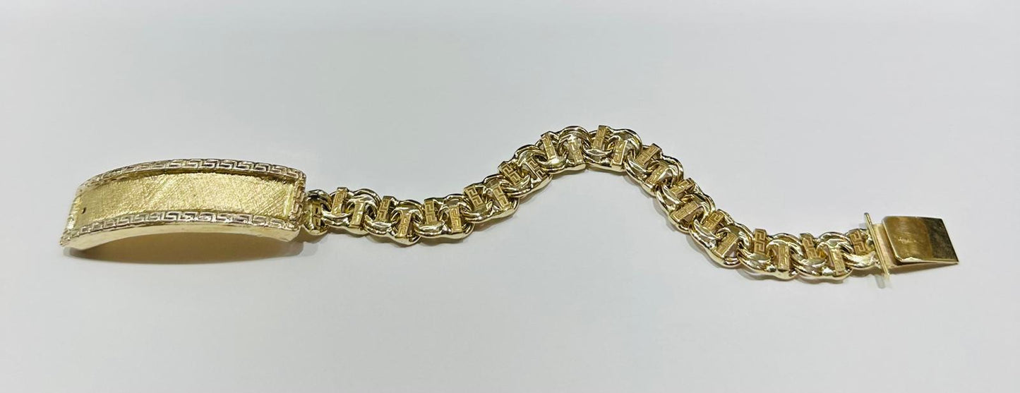 10K GOLD CHINO LINK ID BRACELET BRACELET-  7.25"  WEIGHT: 35.1gm