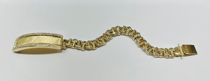 10K GOLD CHINO LINK ID BRACELET BRACELET-  7.25"  WEIGHT: 35.1gm
