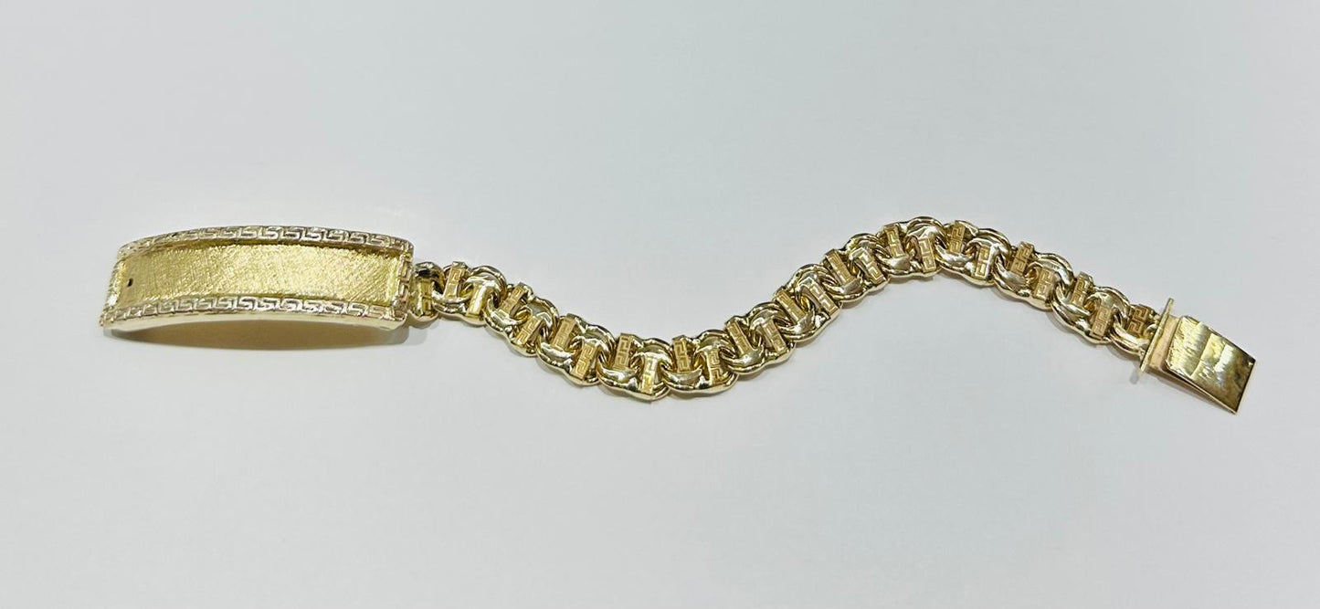 10K GOLD CHINO LINK ID BRACELET BRACELET-  7.25"  WEIGHT: 35.1gm