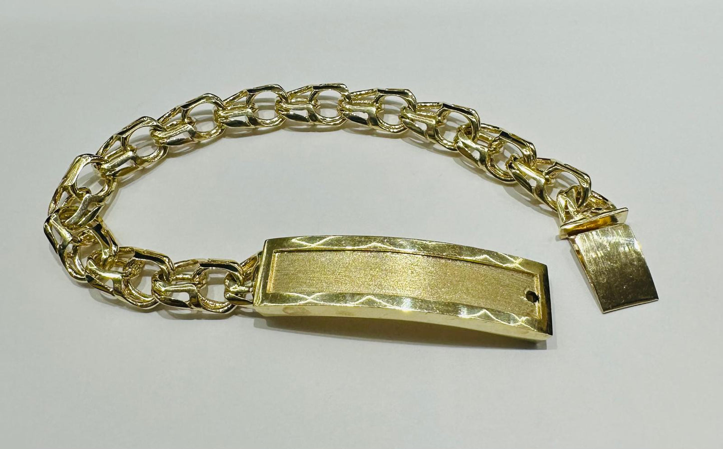 10K GOLD CHINO LINK ID BRACELET-  8.5"  WEIGHT: 36.2gm