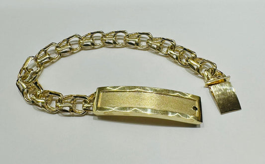 10K GOLD CHINO LINK ID BRACELET-  8.5"  WEIGHT: 36.2gm