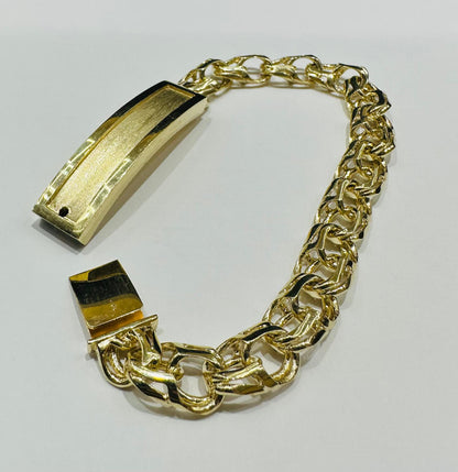 10K GOLD CHINO LINK ID BRACELET-  8.5"  WEIGHT: 36.2gm