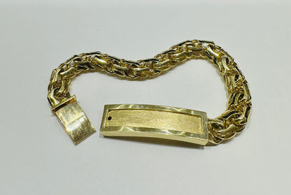 10K GOLD CHINO LINK ID BRACELET-  9.5"  WEIGHT: 68.3gm