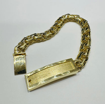 10K GOLD CHINO LINK ID BRACELET-  9.5"  WEIGHT: 68.3gm