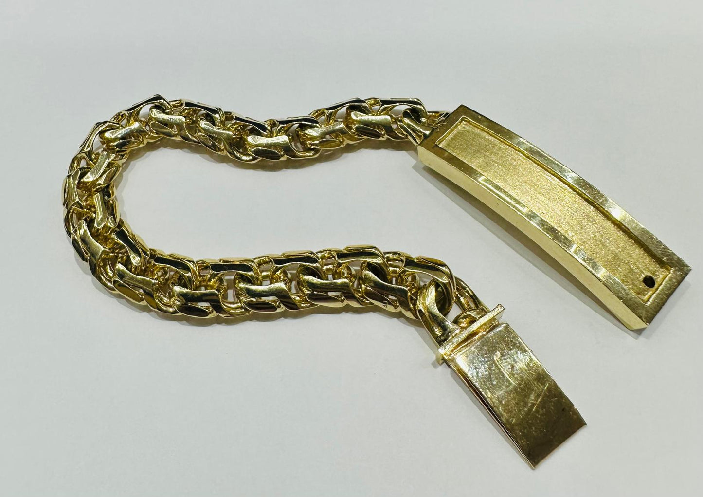 10K GOLD CHINO LINK ID BRACELET-  9.5"  WEIGHT: 68.3gm
