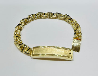 10K GOLD CHINO LINK ID BRACELET-  8.5"  WEIGHT: 44.0gm