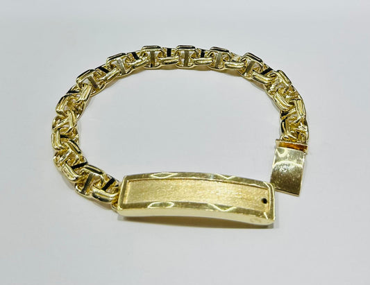 10K GOLD CHINO LINK ID BRACELET-  8.5"  WEIGHT: 44.0gm