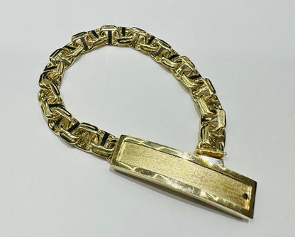 10K GOLD CHINO LINK ID BRACELET-  8.5"  WEIGHT: 44.0gm