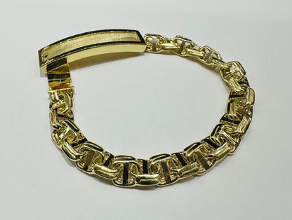 10K GOLD CHINO LINK ID BRACELET-  8.5"  WEIGHT: 44.0gm