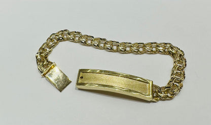 10K GOLD CHINO LINK ID BRACELET-  9"  WEIGHT: 51.6gm