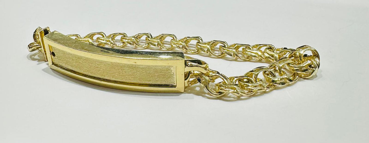 10K GOLD CHINO LINK ID BRACELET-  9"  WEIGHT: 51.6gm
