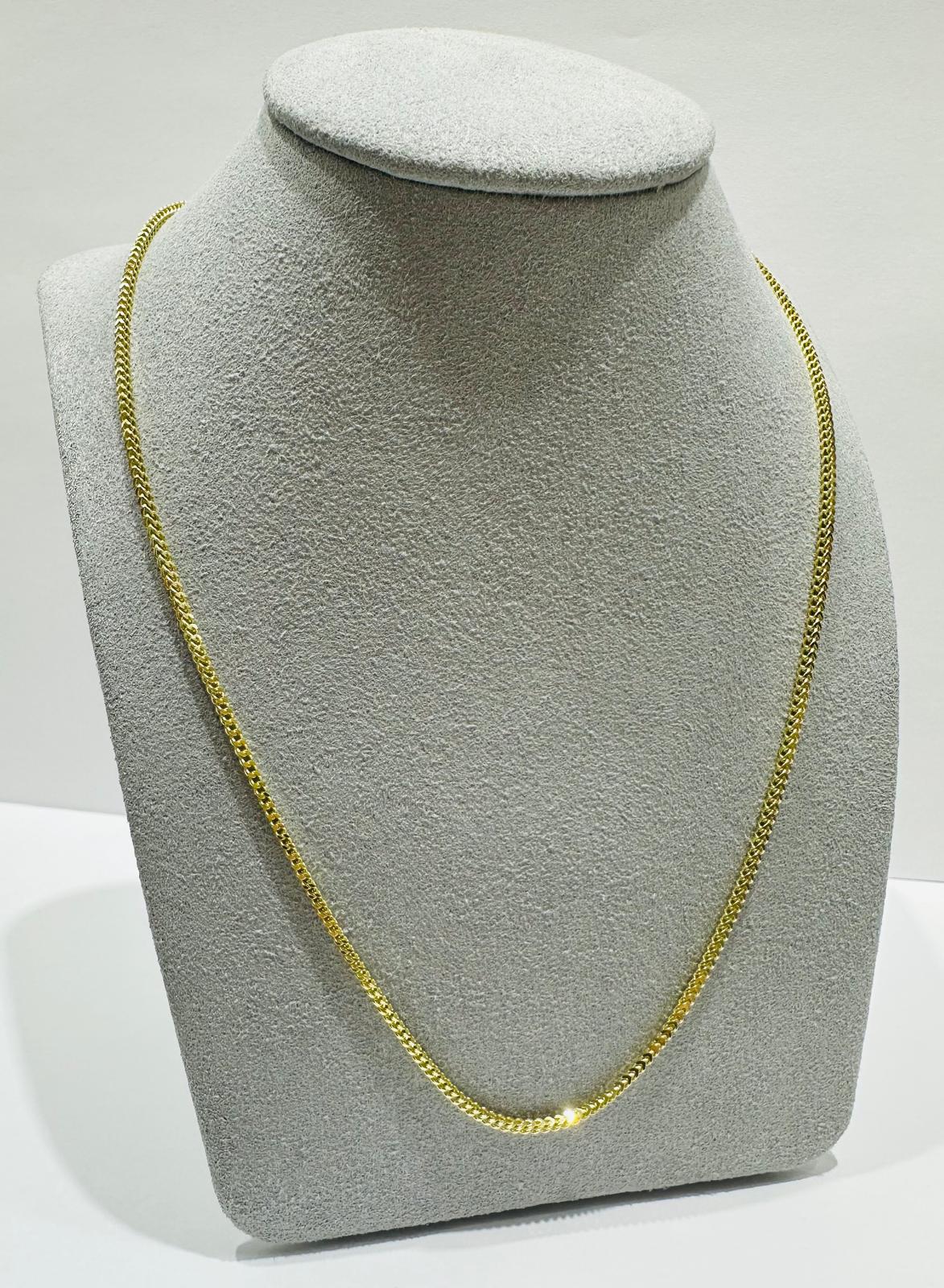 10K GOLD FRANCO LINK CHAIN-  20"  1.30mm  6.2gm