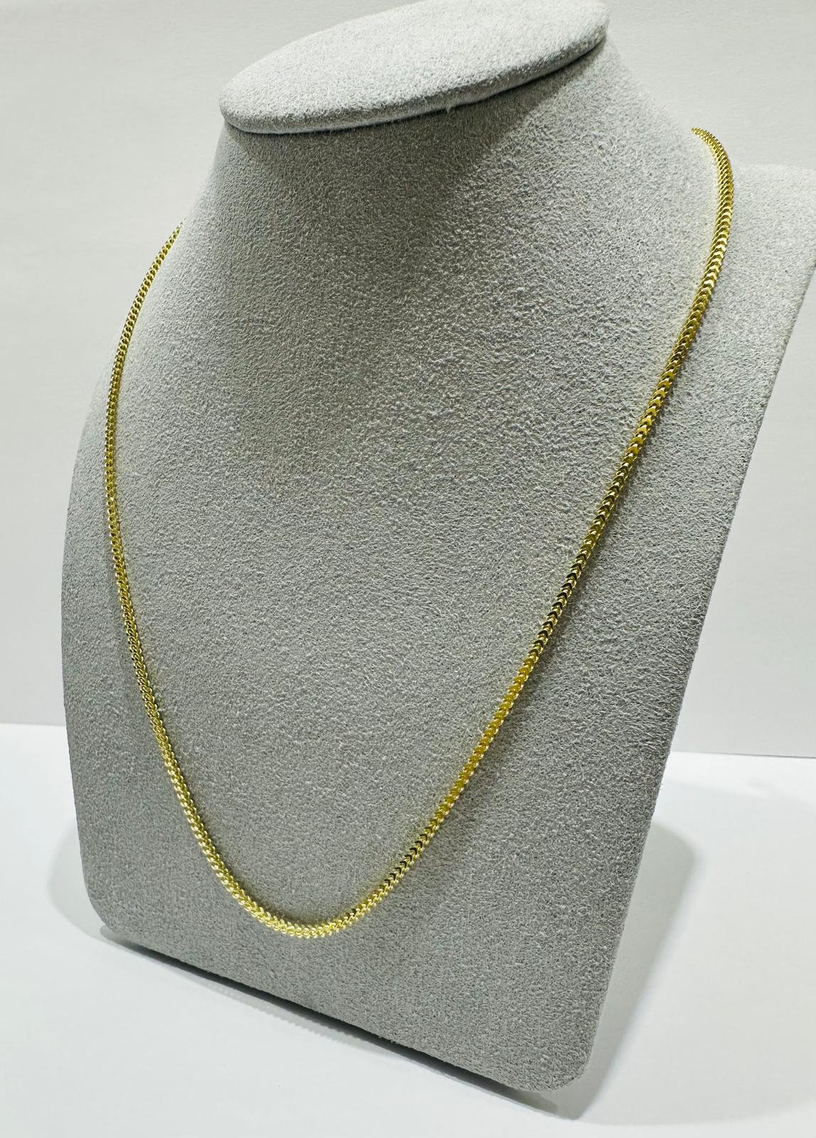 10K GOLD FRANCO LINK CHAIN-  20"  1.30mm  6.2gm