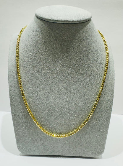 10K GOLD FRANCO LINK CHAIN-  24"  2.50mm  18.5gm