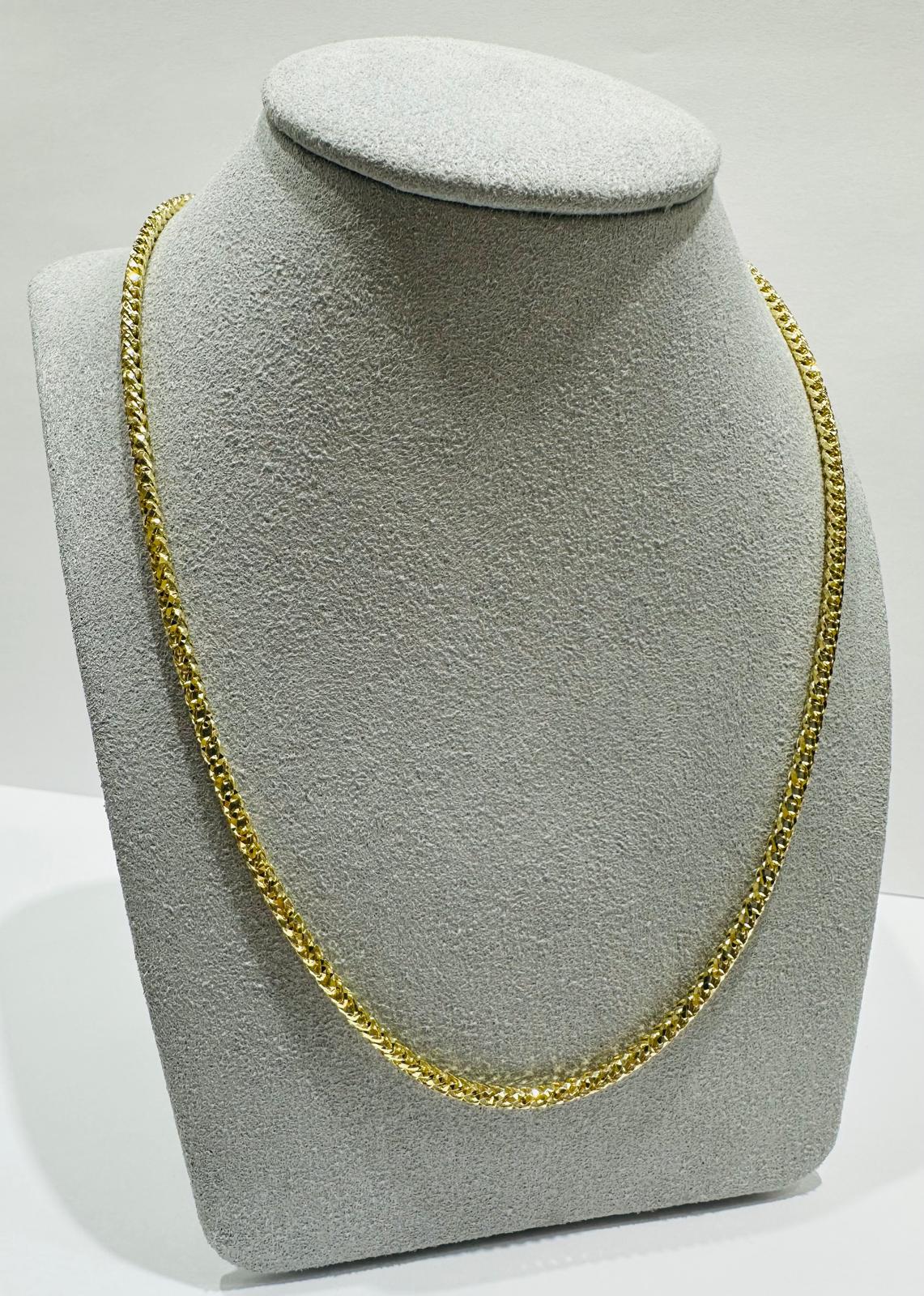 10K GOLD FRANCO LINK CHAIN-  24"  2.50mm  18.5gm