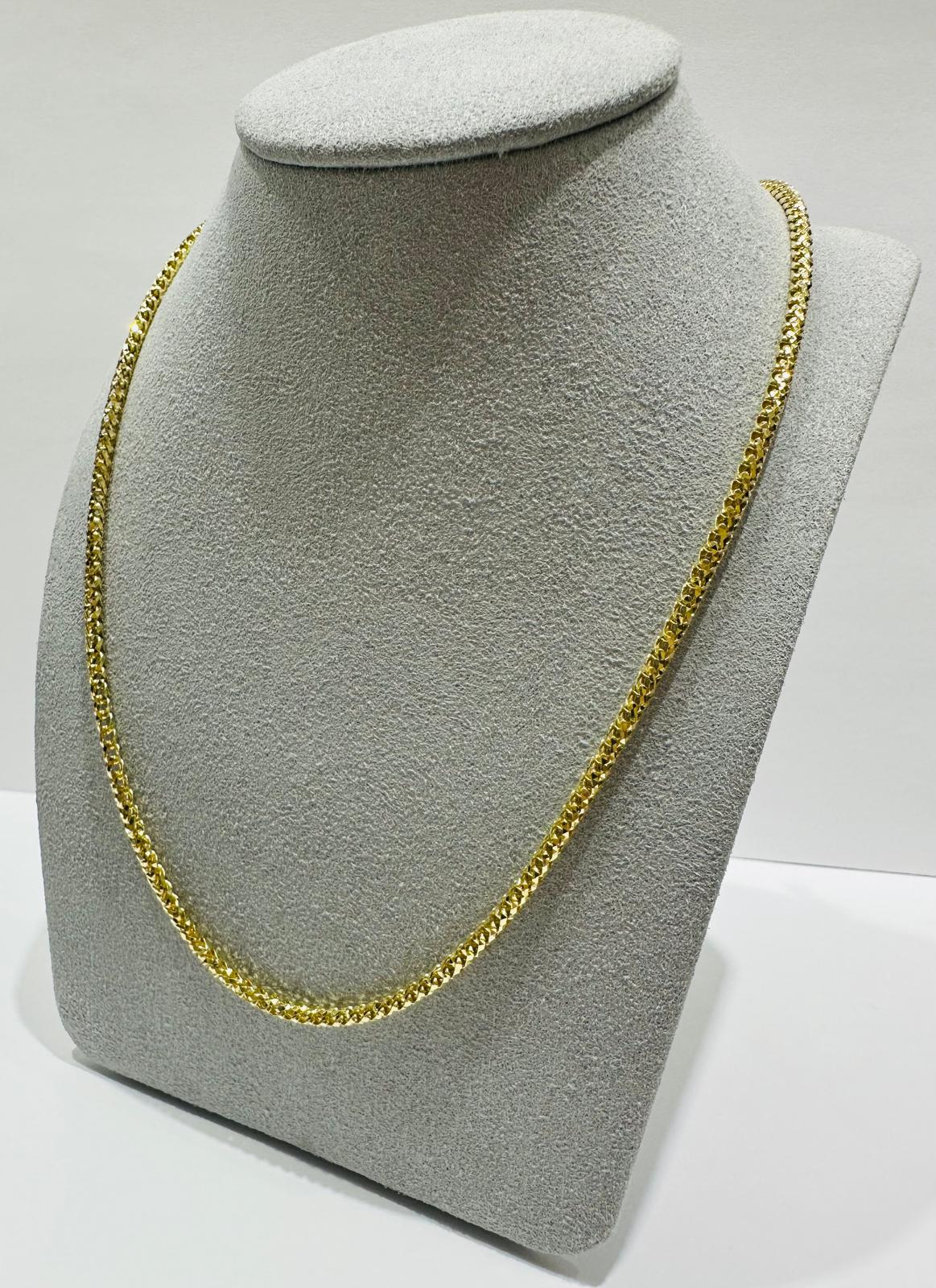 10K GOLD FRANCO LINK CHAIN-  24"  2.50mm  18.5gm