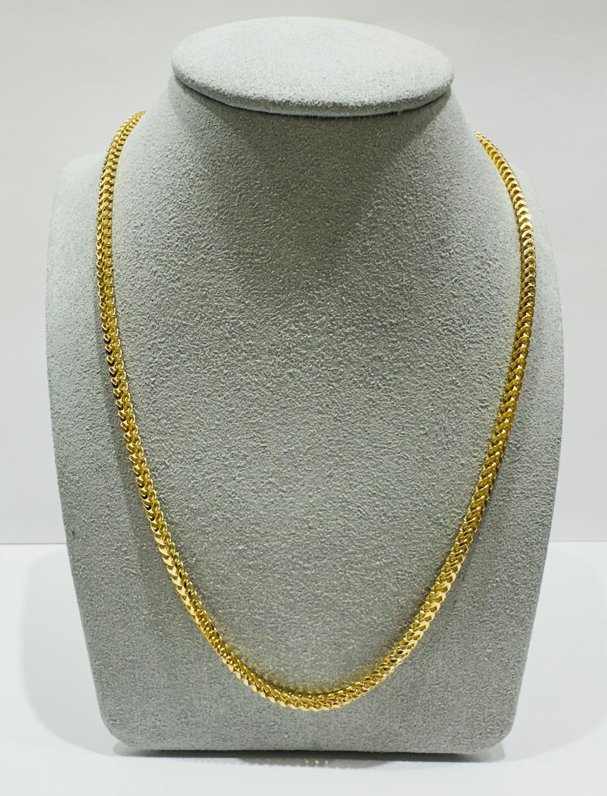 10K GOLD FRANCO LINK CHAIN-  24"  2.85mm  10.3gm