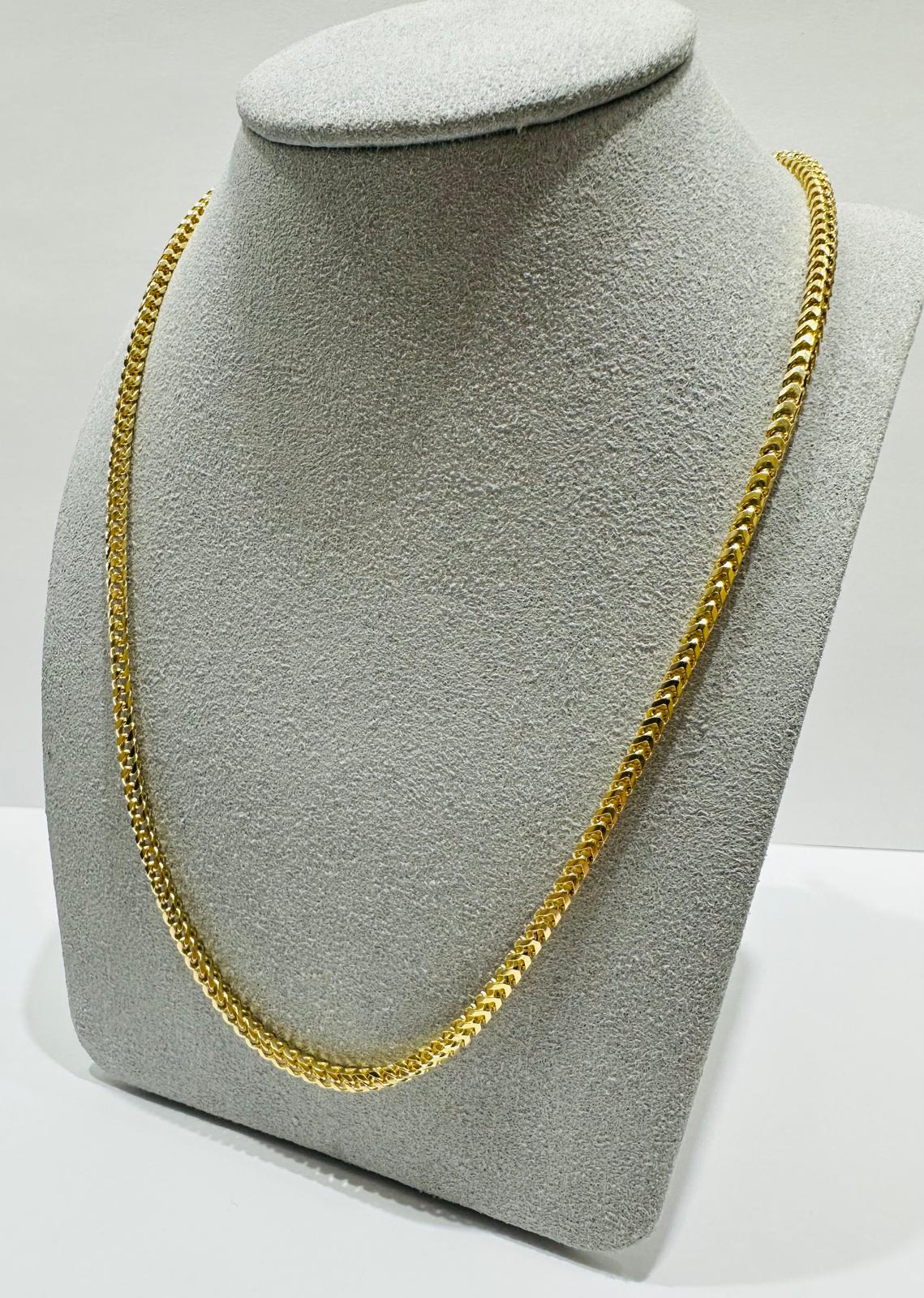 10K GOLD FRANCO LINK CHAIN-  24"  2.85mm  10.3gm