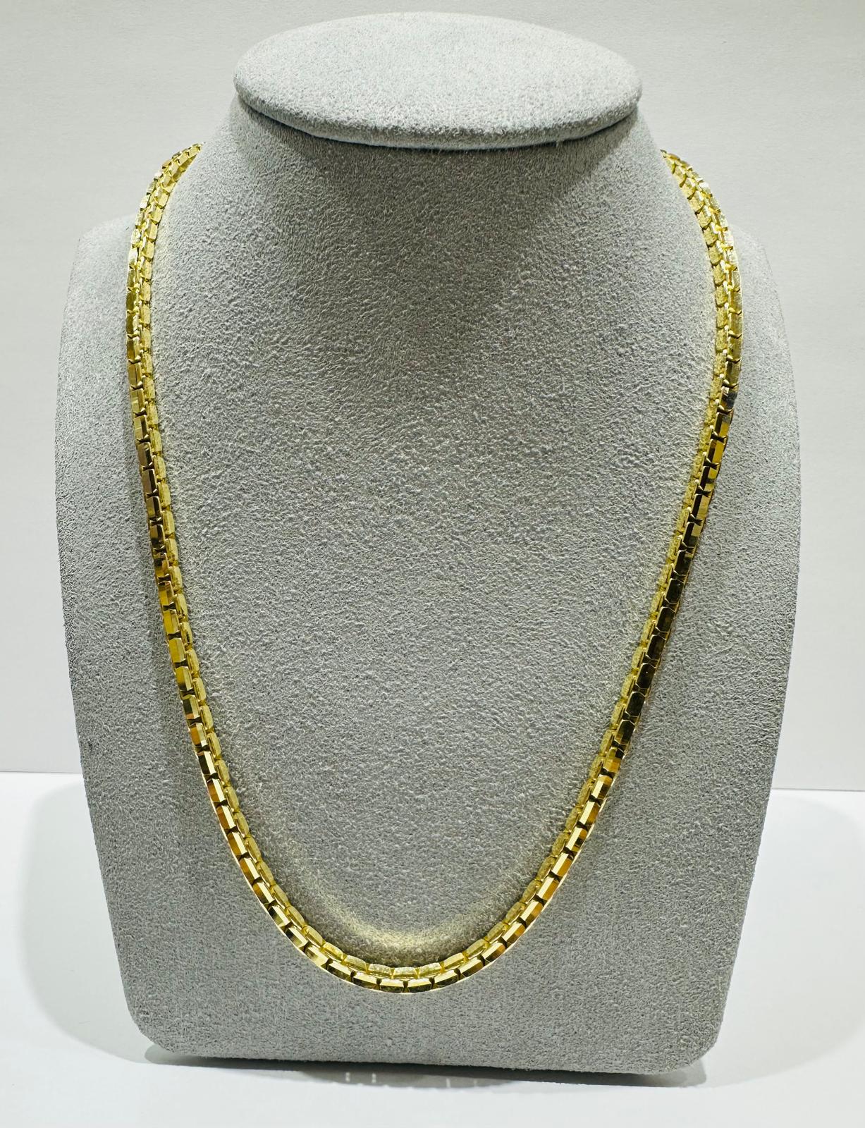 10K GOLD VENETIAN ROUND BOX CHAIN NECKLACE-  24"  2.90mm  34.4gm