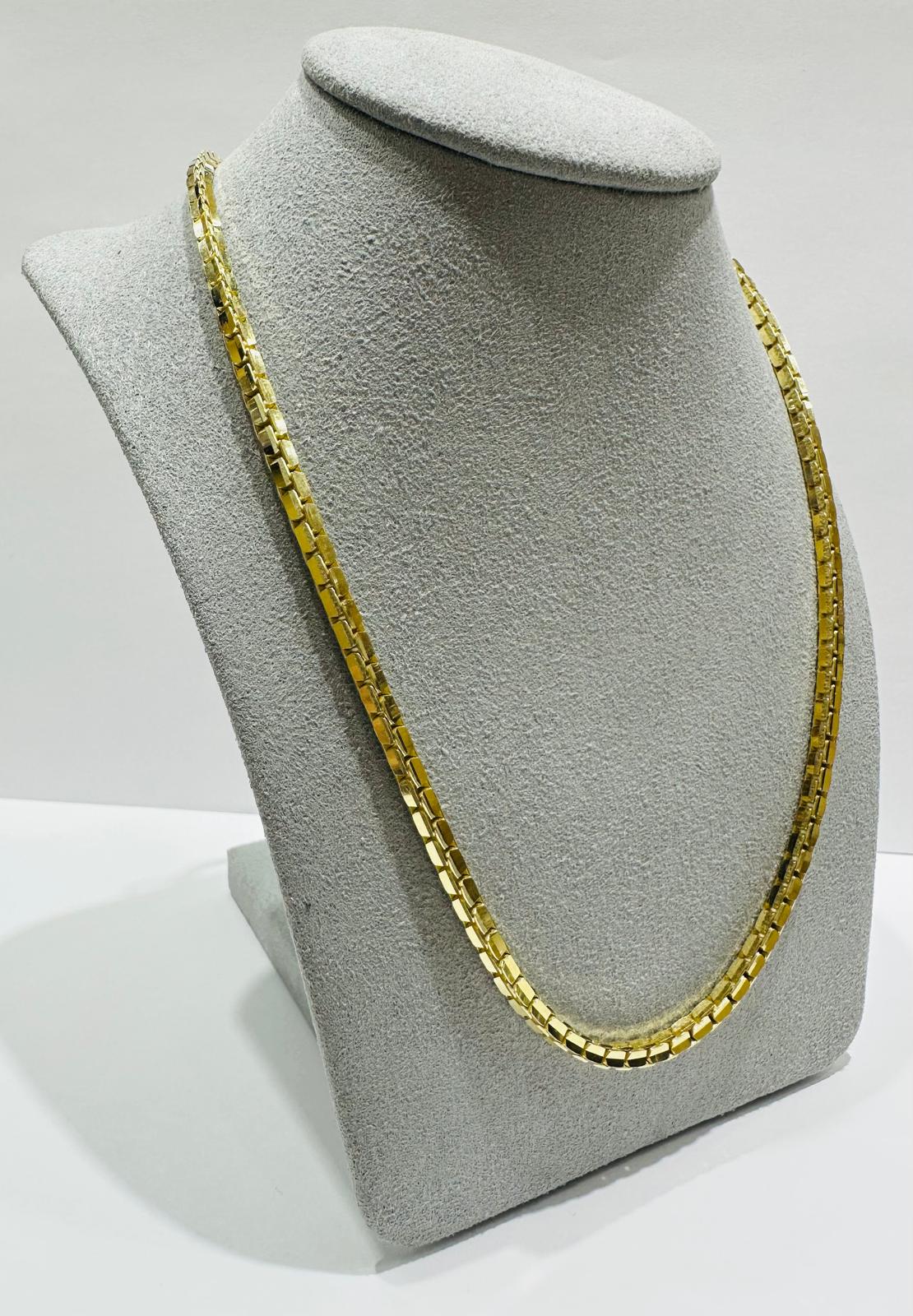 10K GOLD VENETIAN ROUND BOX CHAIN NECKLACE-  24"  2.90mm  34.4gm