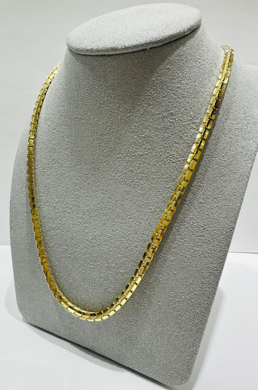 10K GOLD VENETIAN ROUND BOX CHAIN NECKLACE-  24"  2.90mm  34.4gm