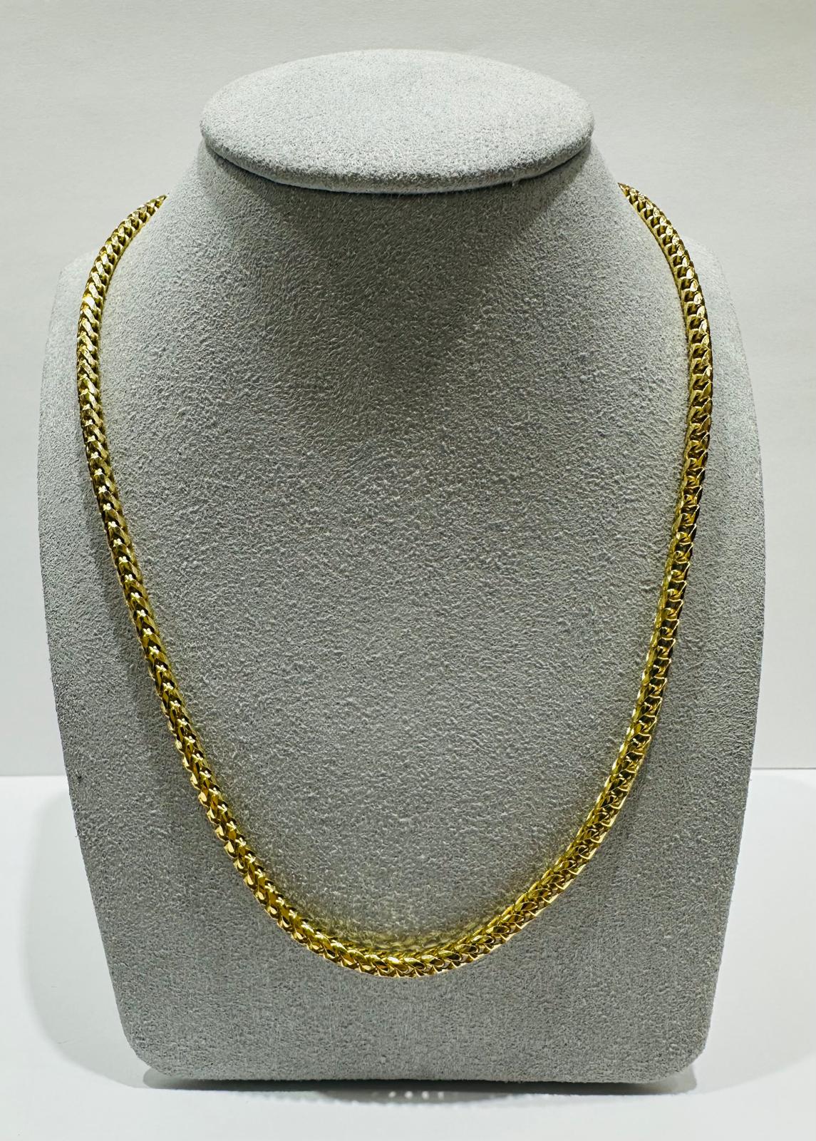 10K GOLD FRANCO LINK CHAIN NECKLACE-  24"  3.25mm  32.7gm