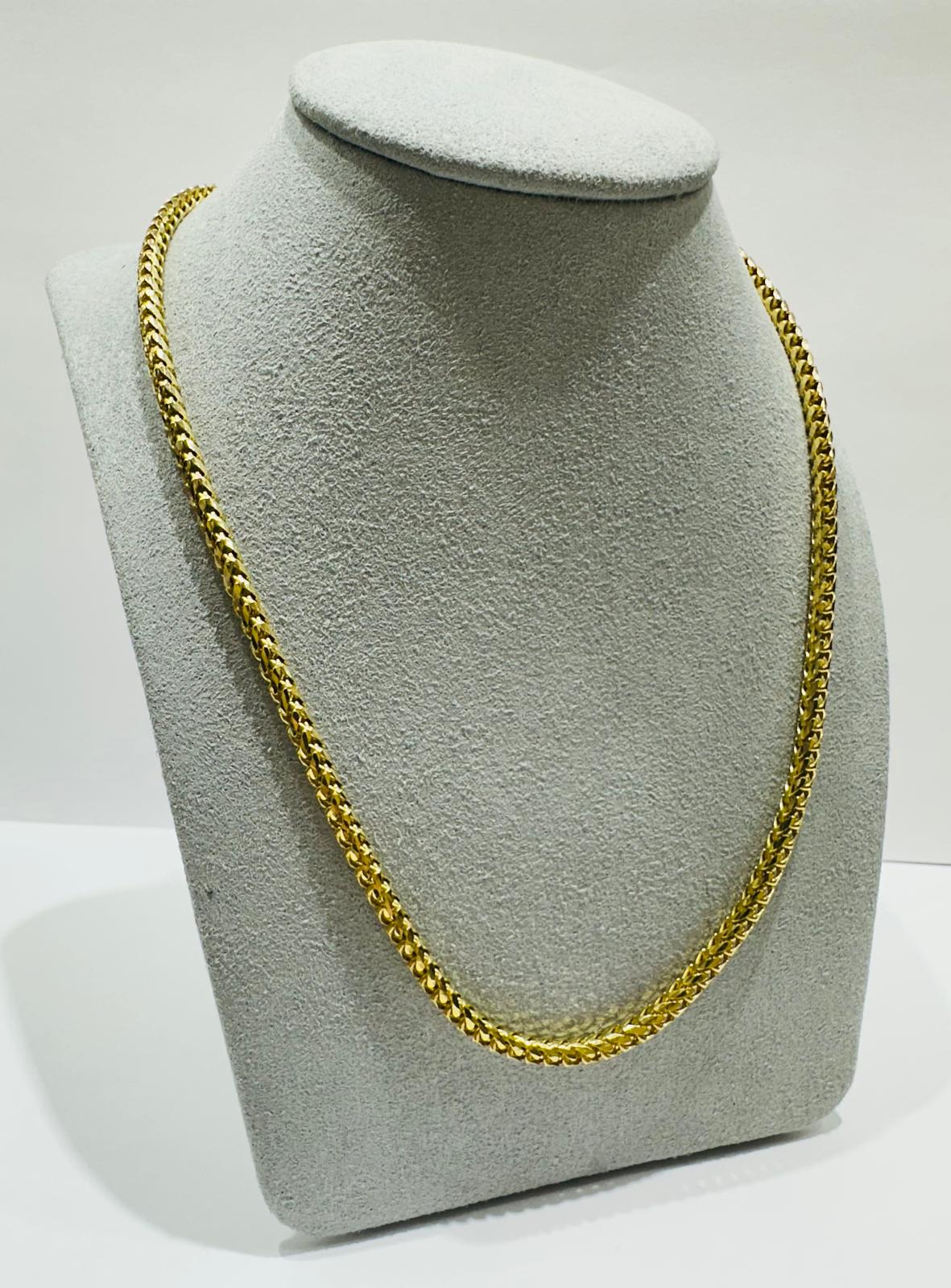 10K GOLD FRANCO LINK CHAIN NECKLACE-  24"  3.25mm  32.7gm