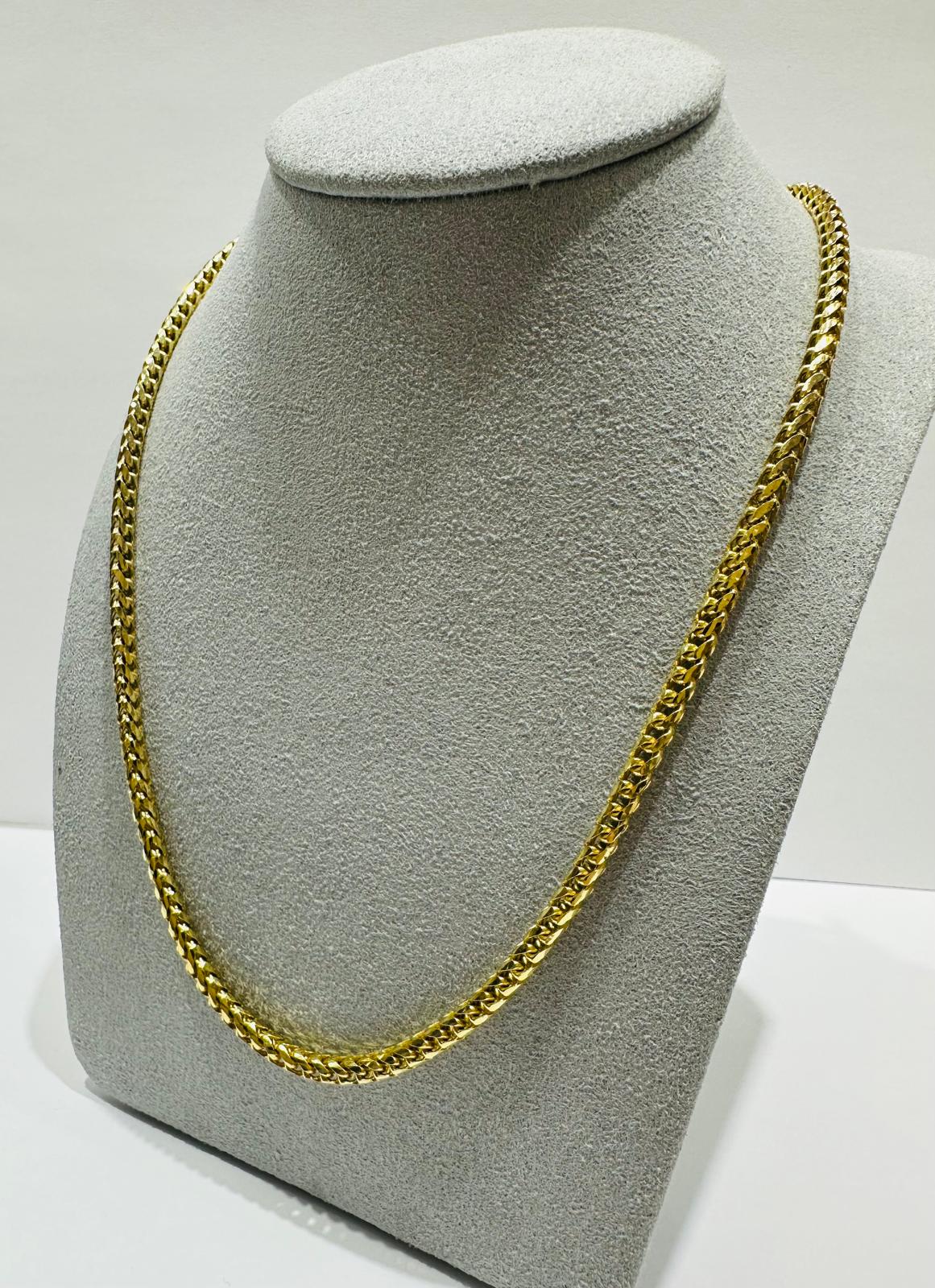 10K GOLD FRANCO LINK CHAIN NECKLACE-  24"  3.25mm  32.7gm