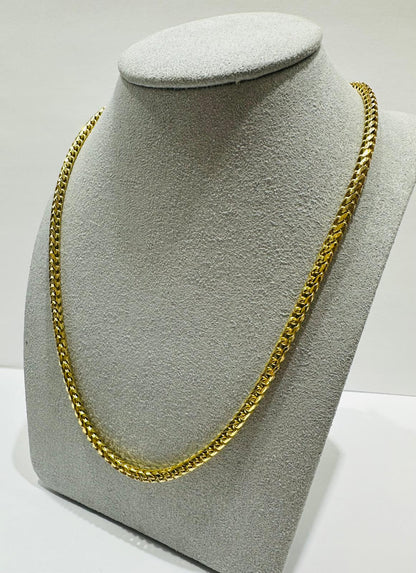10K GOLD FRANCO LINK CHAIN NECKLACE-  24"  3.25mm  32.7gm