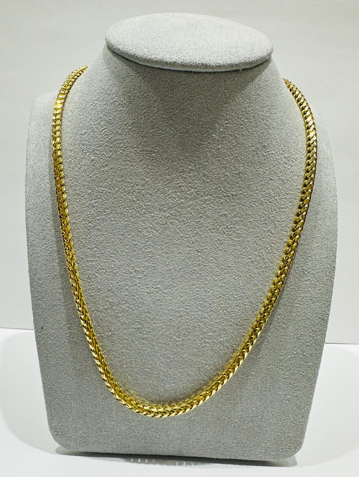 10K GOLD FRANCO LINK CHAIN NECKLACE-  24"  3.05mm  31.3gm