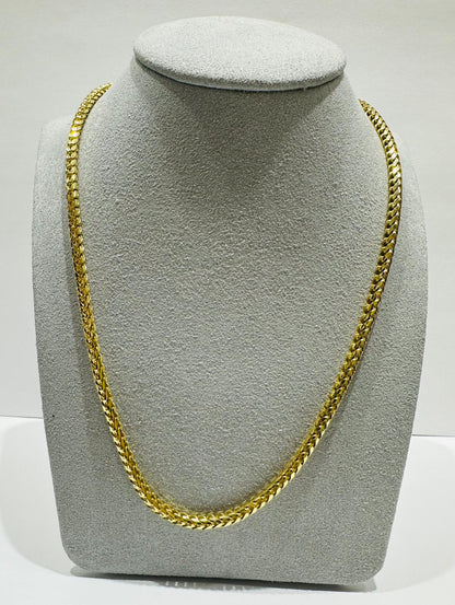 10K GOLD FRANCO LINK CHAIN NECKLACE-  24"  3.05mm  31.3gm